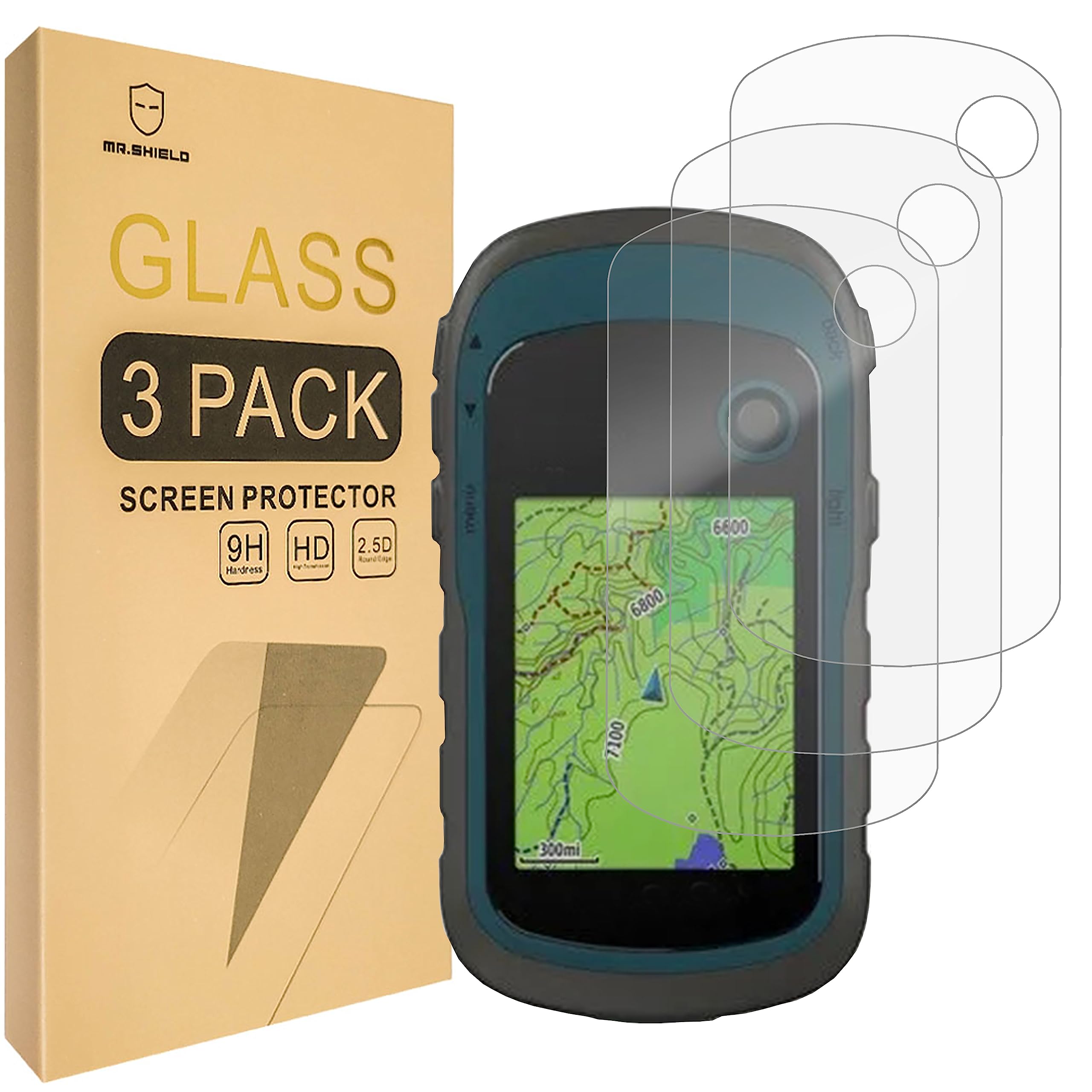 Mr.Shield [3-Pack Screen Protector For Garmin eTrex 32x, 22x, 30x, 20x, 10, 20, 30 [Tempered Glass] [Japan Glass with 9H Hardness] Screen Protector