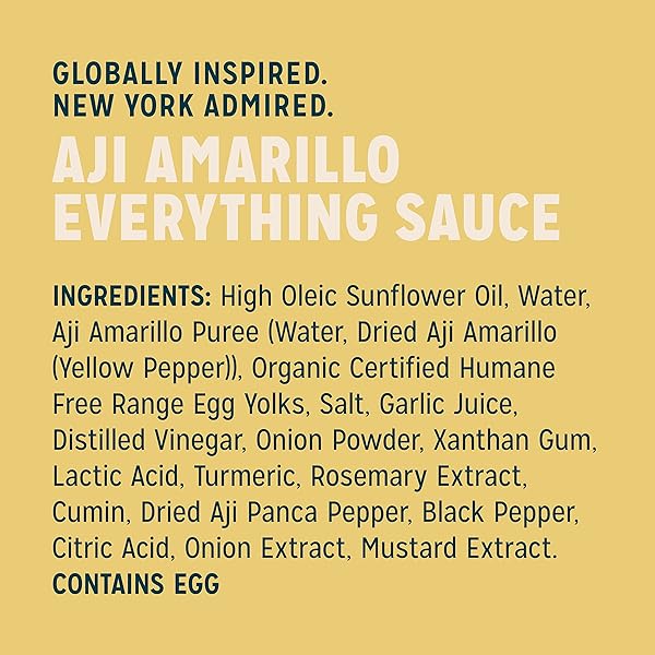 SIR KENSINGTON’S EVERYTHING SAUCE, AJI AMARILLO, KETO DIET & PALEO DIET CERTIFIED, DAIRY FREE, GLUTEN FREE, NON- GMO PROJECT VERIFIED, SHELF-STABLE 8.3 OZ