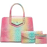 Makcr Joacbv Women Embossed Pattern Satchel Handbags Wallet 3 pcs Set Crossbody Tote Top Handle Vegan Leather Ladies Bag | Embossed Pattern, 3 pcs Set, Crossbody, Tote, Top Handle, Bag