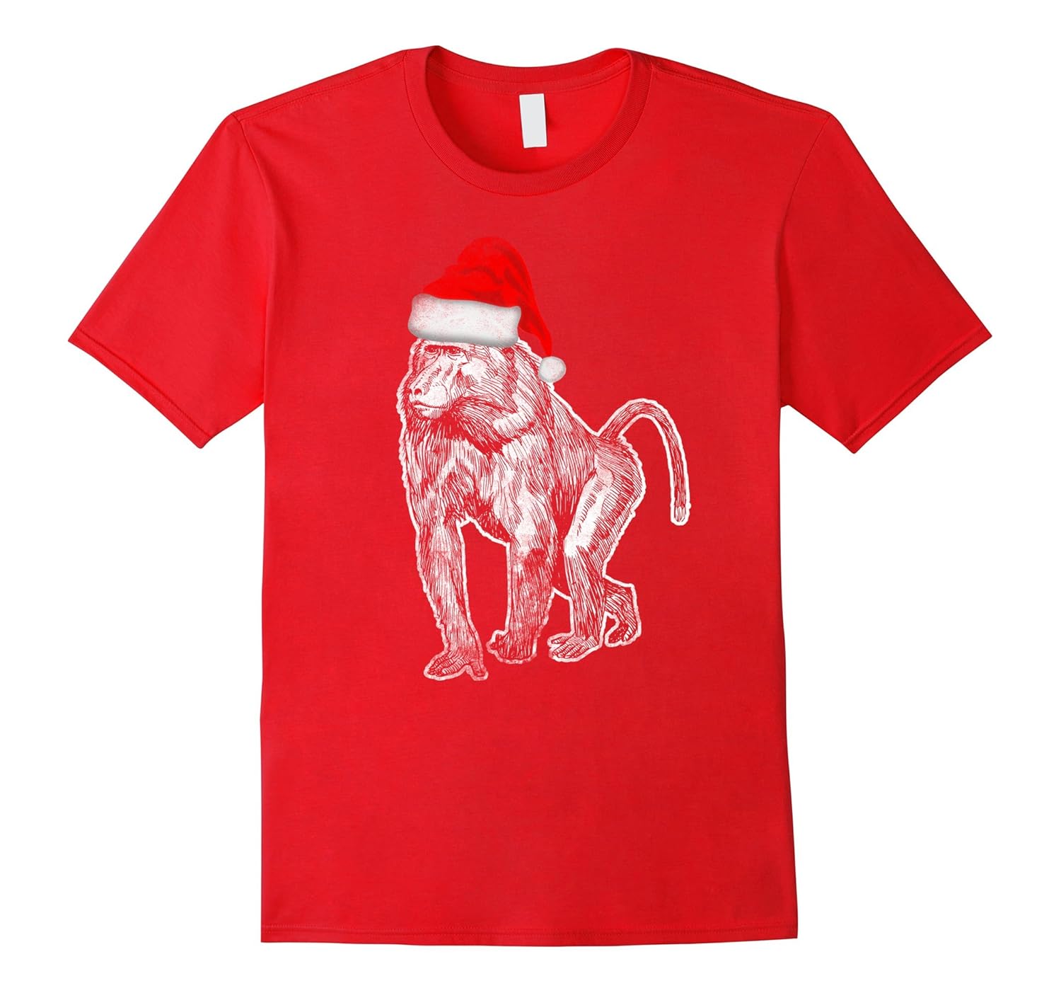 Santa Hat Baboon Costume Tee Christmas Monkey-ANZ