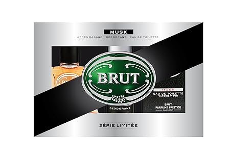 Brut Geschenkset Musk - EDT 100ml + Deospray 200ml + After Shave 100ml / für Ihn / für den Mann