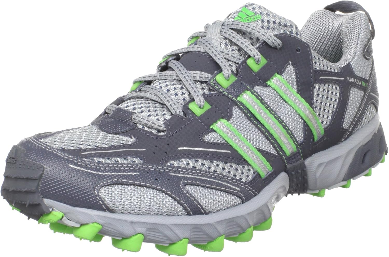 Adidas Men's Kanadia TR 3 Running Shoe, Verde, Plateado (Silver/Intense