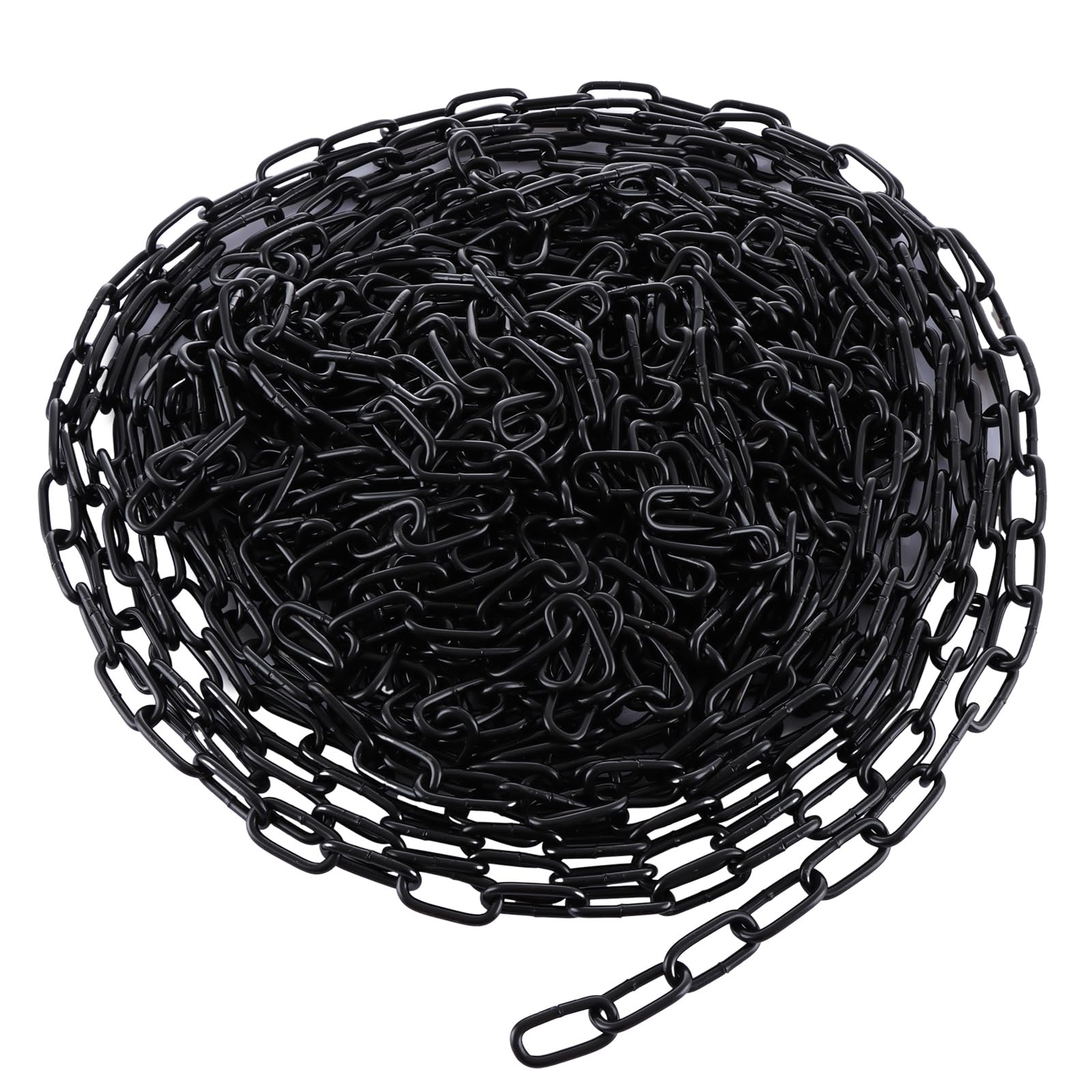 WOPPLXY 12M Black Galvanized Steel Chain - 2.5MM Heavy Duty Chain Links for Swing, Gate, Garage, Security
