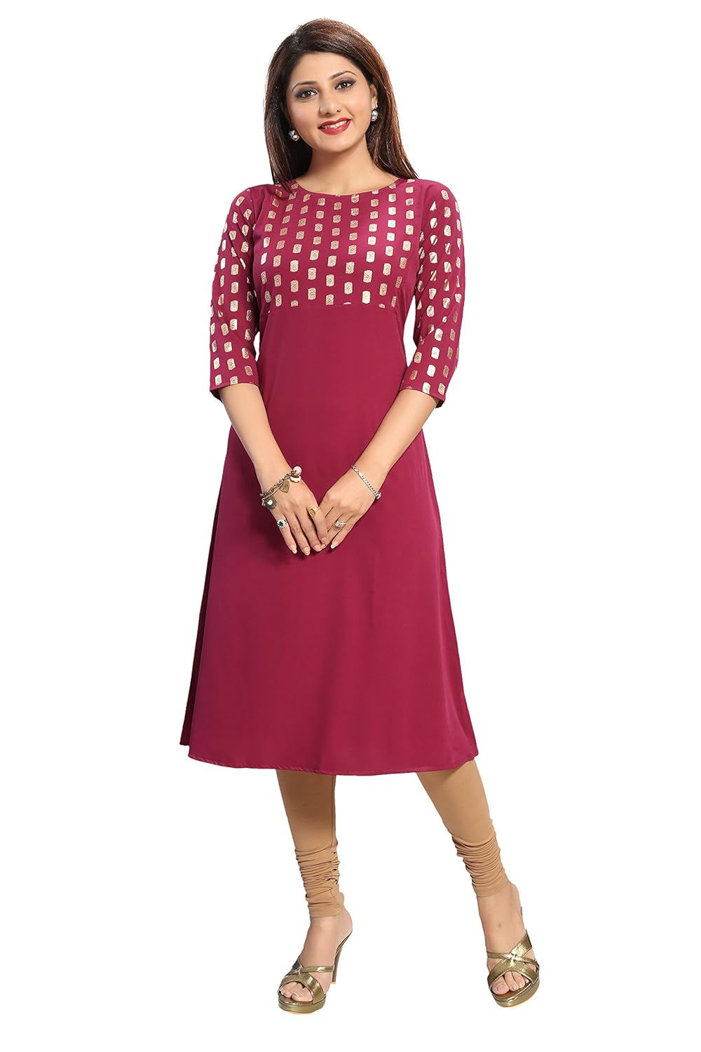 alc creation women's crepe a-line kurti