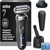 Braun Electric Shaver for Men, Series 7 7171cc, Wet & Dry Shave, Turbo & Gentle Shaving Modes, Waterproof Foil Shaver with Precision Trimmer, Space Grey, Holiday Gifts for Men