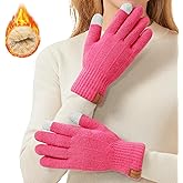 GoxRunx Winter Gloves for Women,Touchscreen Elastic Cuff Warm Knit Womens Gloves With Soft Thick Fleece Lining