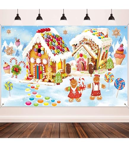 Tamaño 7x5 Pies Algodón BELECO 2.1x1.5m Tela Navidad Casa De Pan De Jengibre Telón De Fondo Casa De Navidad Cabina Piruletas Regalos Dulces Árbol De Navidad Foto Fondo Bebé Niños Familia Fiesta
