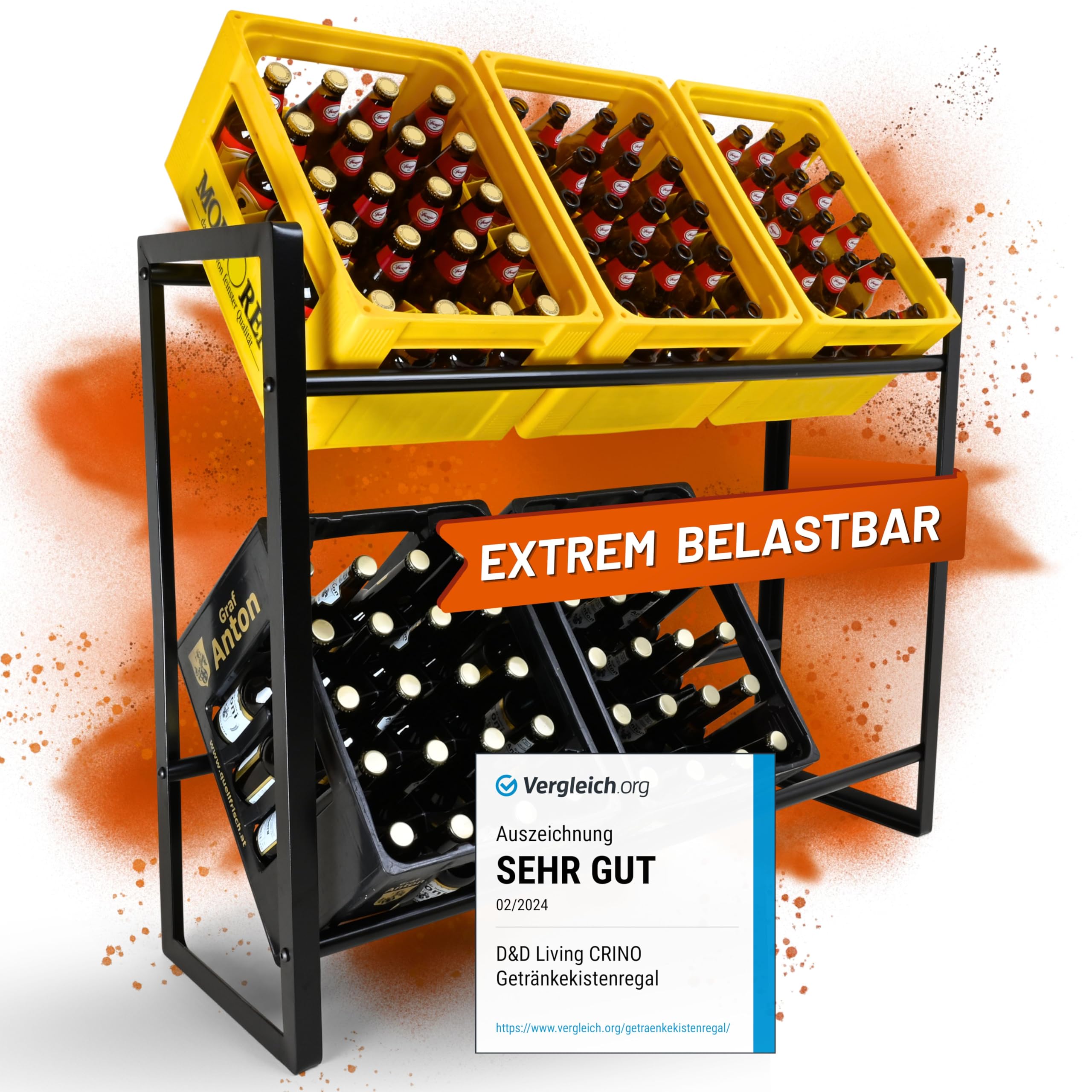 D&D Living® CRINO Getränkekistenregal 6 Kisten | Das Original Getränkeregal | maximale Stabilität und Leichter Aufbau | entwickelt in Österreich