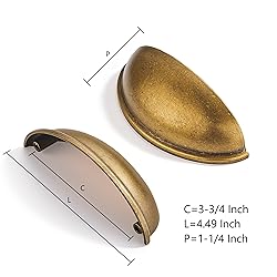 CABDM 2 Pack 3-3/4" Drawer Pulls Antique Brass