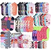 ToBeInStyle Children's Pack of 12 Pairs Low Cut Random Print Assortment Ankle Socks for Boys and Girls