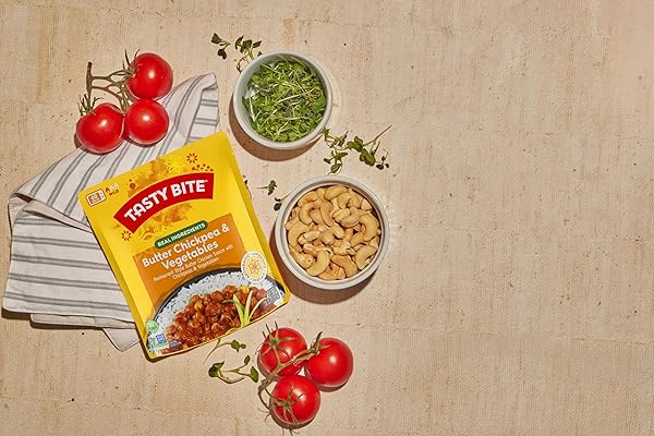 TASTY BITE BUTTER CHICKPEA & VEGETABLES, 10 OUNCE, PACK OF 6, READY TO EAT, MICROWAVABLE ENTREE, VEGETARIAN
