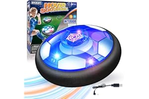 LINKOWIN Hover Soccer Ball Toy for Boy, Air Power Floating Hover Soccer with LED Light & Soft Foam Bumper, Birthday Gifts for 8-12 Boys and Girls, Boys Toys for Age 3 4 5 6-8