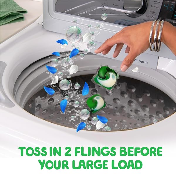 GAIN FLINGS ULTRA OXI LAUNDRY DETERGENT PACS, 76 COUNT, WATERFALL DELIGHT SCENT, 3-IN-1, HE COMPATIBLE