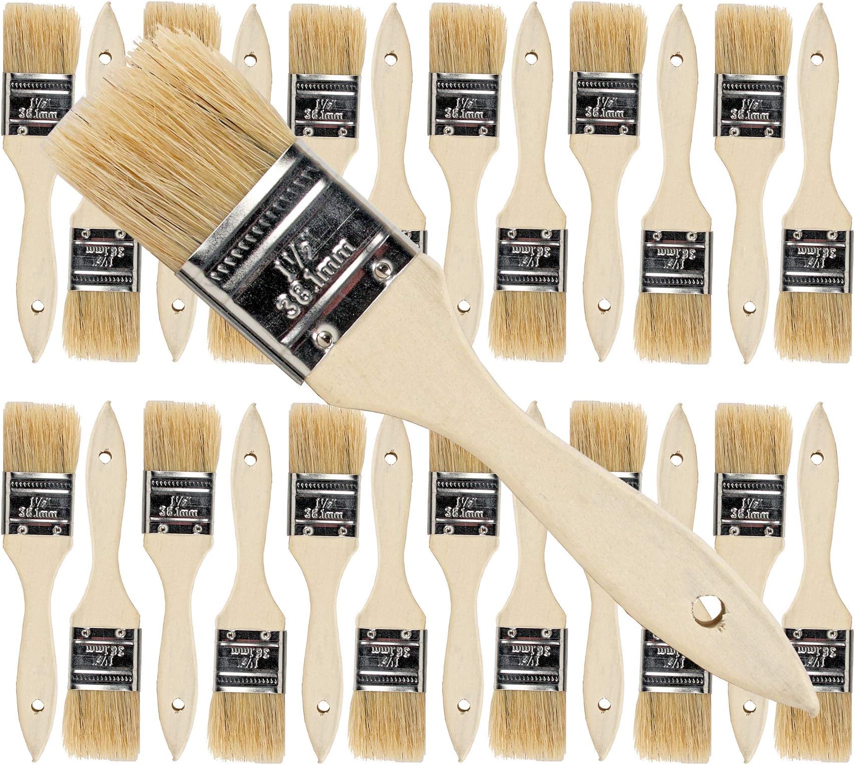 Pro Grade - Chip Paint Brushes - 24 Ea 1.5 Inch Chip Paint Brush Light Brown