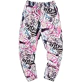 WDIRARA Men's Floral Letter Graphic Print Drawstring Waist Tie Front Sweatpants