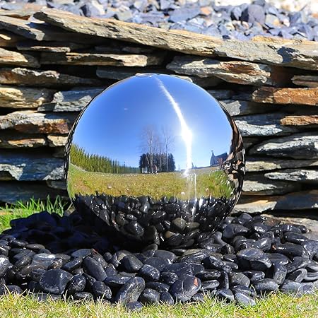 Kugel Aus Aufwendig Poliertem Edelstahl Fur Garten Springbrunnen Wasserspiel Aussenbereich Rostfreie Edelstahlkugel 38cm Durchmesser Gartenbrunnen Amazon De Garten