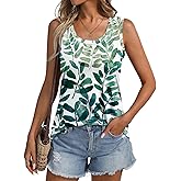 ORANDESIGNE Womens Floral Print Tank Tops Scoop Neck Sleeveless Shirts Flowy Casual Summer Tops Loose Fit Clothes 2026