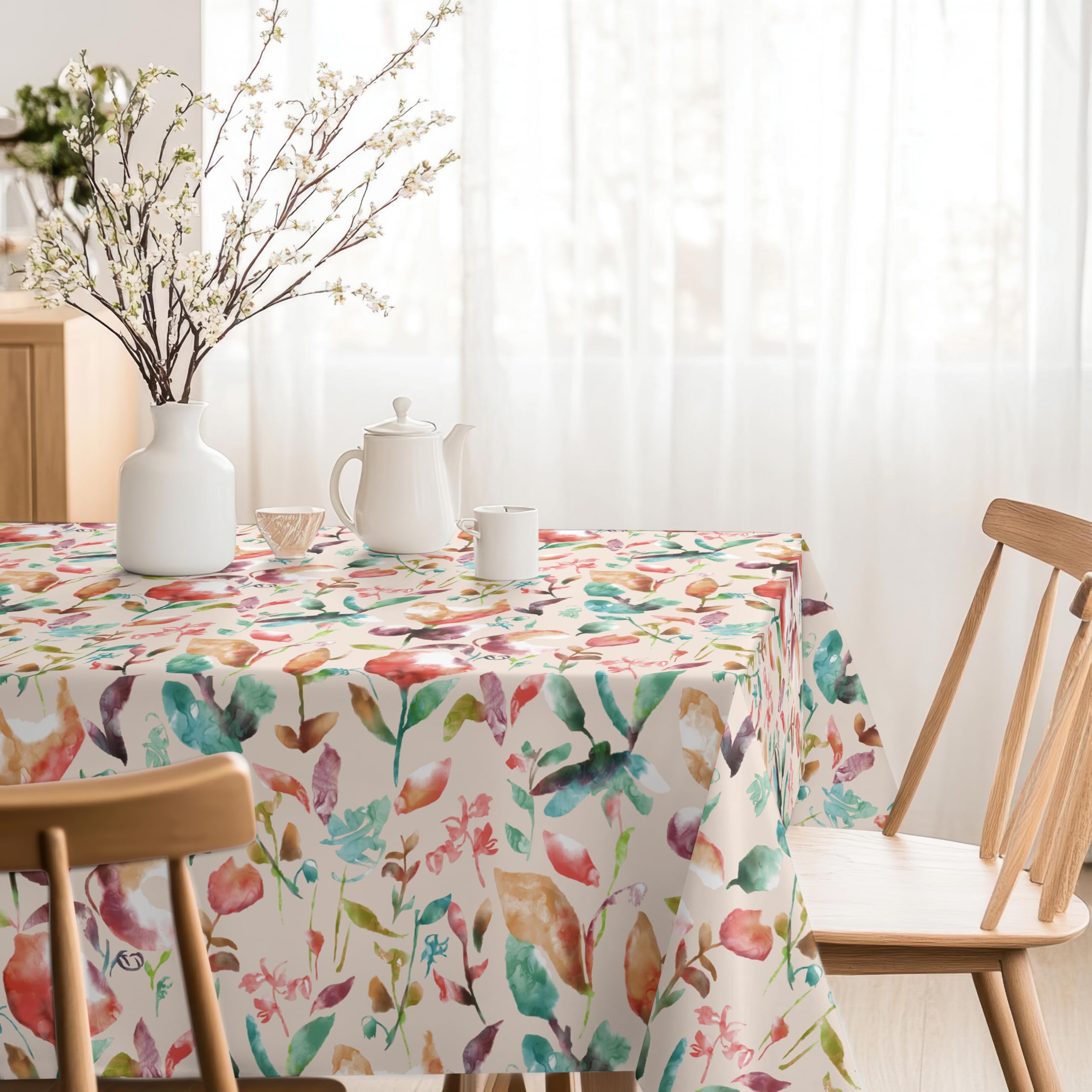 Martina Home Watercolour Resin Coated Tablecloth 140 x 140 cm Red