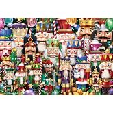 Vermont Christmas Company Nutcrackers Jigsaw Puzzle 100 Piece - Large Piece Christmas Puzzle - Interlocking &amp; Randomly Shaped Pieces - 19" x 13"