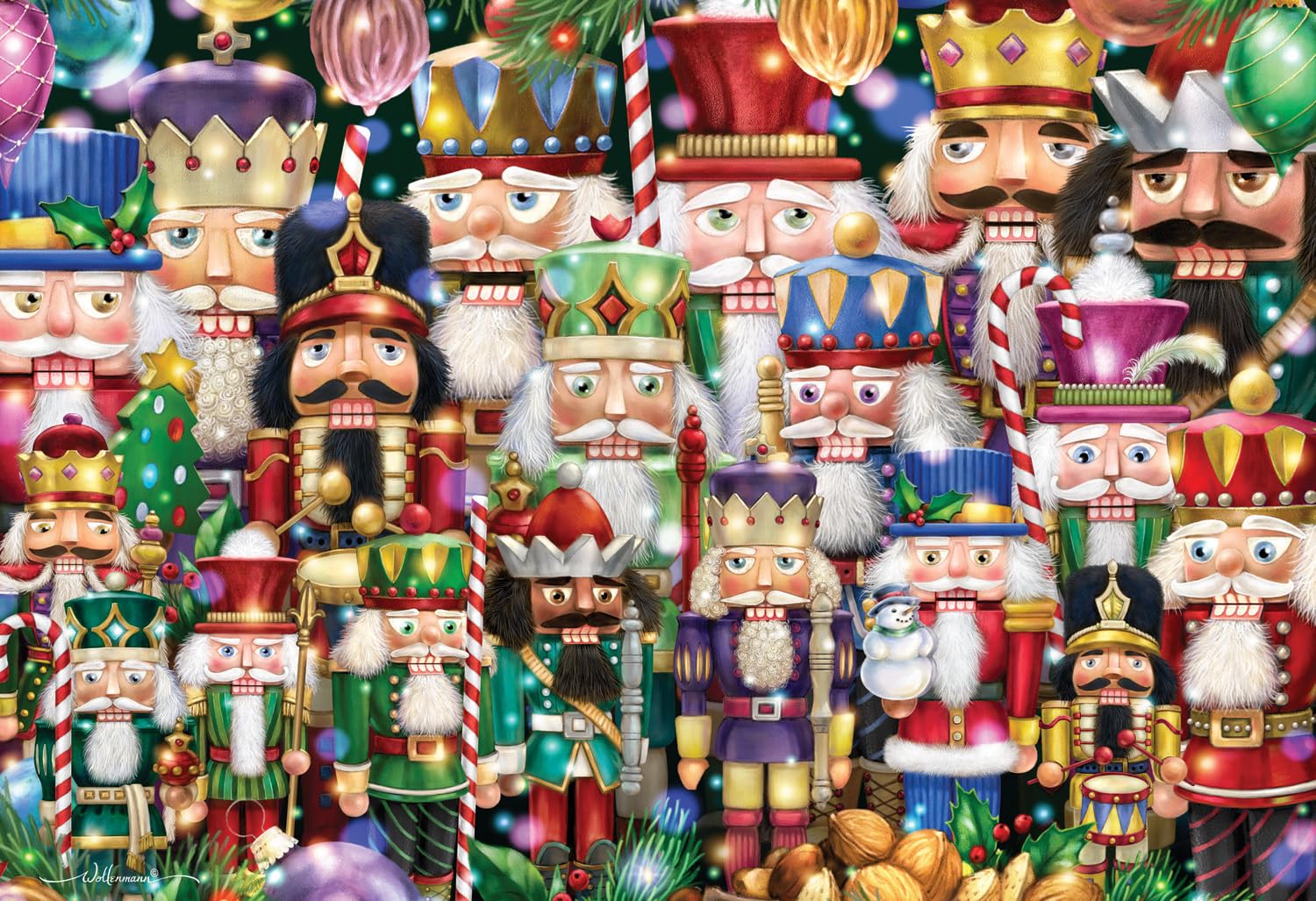 Vermont Christmas Company Nutcrackers Jigsaw Puzzle 100 Piece - Large Piece Christmas Puzzle - Interlocking & Randomly Shaped Pieces - 19
