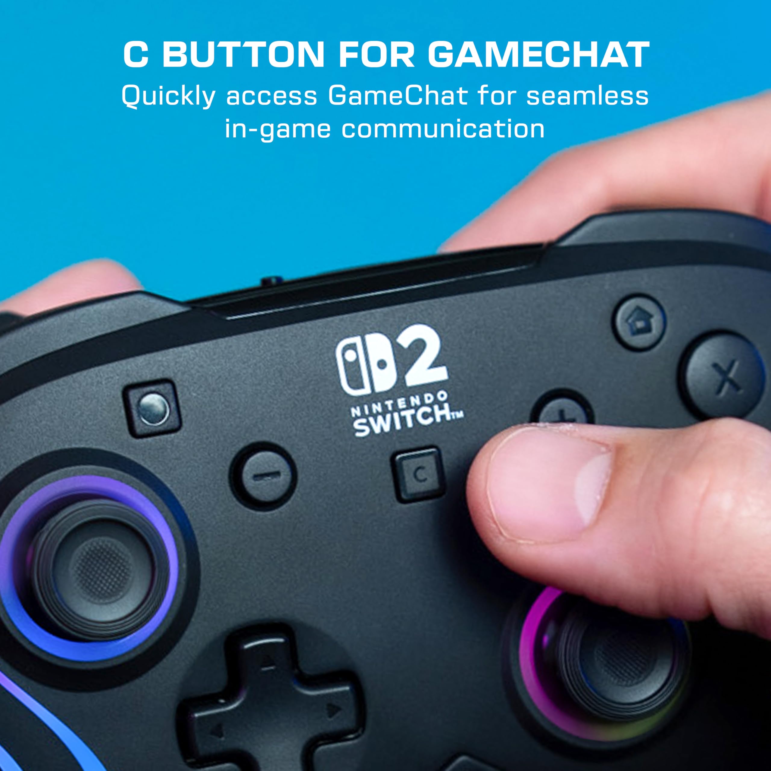 Turtle Beach Afterglow Wave Schwarz Kabelloser RGB-Gaming-Controller offiziell lizenziert für Nintendo Switch 2 2