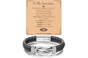 Tarsus Bracelet for Son/Grandson/Nephew, Gifts for Teen Boys Leather Knot Bracelet, Graduation Christmas Birthday Gifts