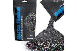 Hemway Automotive Metal Flake Glitter MICROFINE 1/256" .004" 0.1mm 100micron Paint Metal Flake 100g for use with Car Bike Van Truck Wagon Automotive Spray and Spray Painting (Black Holographic)