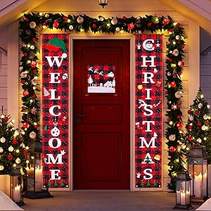 Christmas Decorations, Christmas Outdoor Decorations, Christmas Banner, Indoor Outdoor Christmas Decorations, Christmas Party Supplies, Christmas Sign for Front Door/Porch Decor.