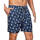 Gleeease 7inch Mens Swim Trunks: with Mesh Liner Pockets Drawstring Quick Dry Stretch Lined Funny Beach Swimming Pool Surf