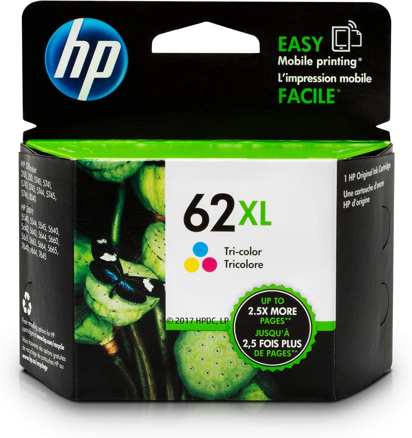 HP 62XL | Ink Cartridge | Tri-color | C2P07AN