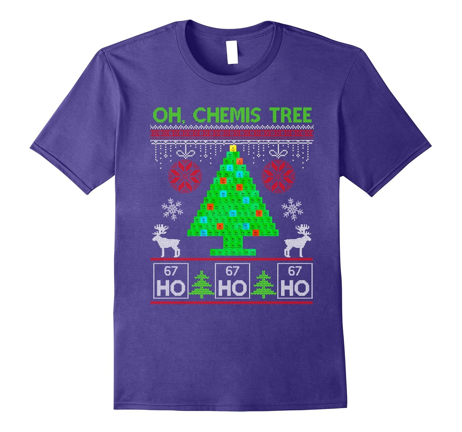 Oh Chemistry Tree Christmas Ugly Sweater Chemist Tshirt-Rose