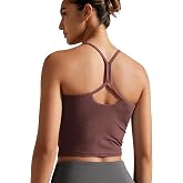 ODODOS Women's Slim Racerback Cropped Tank - odSTRATUM Tech Sports Bra, Ultra Soft UPF 50+ Cami Top with Built-in Bra