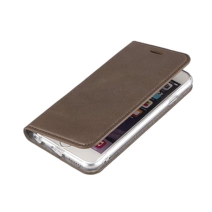 WoRmCaSe® Handytasche kompatibel mit iPhone 6 - 6S Hülle - ECHTLEDER - HANDGEFERTIGT - KARTENFACH - MAGNETVERSCHLUSS - Farbe 