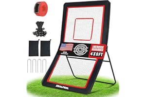 ZEALFEEL Lacrosse Rebounder, 4x7FT/4x6FT Volleyball Rebounder for Backyard with 5 Rebound Angles, Target Strip, Lacrosse Rebo
