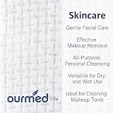 ourmed life Face Towels Disposable Biodegradable 100 Count 7.8 in x 7.8 in view 2