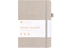 &AND PER SE And Per Se Budget Planner, Monthly Budget Notebook with Expense Tracker, Undated Financial Planner & Bill Organizer - A5 Size, Hardcover (Soft Cement)