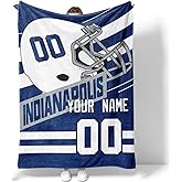ANTKING Indianapolis Blanket for Men Women Boy Custom Name and Number Throw Blanket Gifts