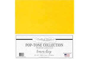 CARDSTOCK WAREHOUSE PAPER COMPANY Cardstock Warehouse Pop Tone Lemon Drop - 12 x 12" - 100 Lb. / 270 Gsm Matte Premium Cardstock Paper - 25 Sheets