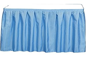 Castle Selection Decorator Table Skirt Ruffled Fabric Diamond Pattern Hook-and-Loop, Wedding Trade Baby Event Buffet, 10 Feet x 30 Inches, Blue