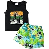 NZRVAWS Toddler Baby Boy Summer Clothes 2Pcs Shorts Set Sleeveless Tank Tops Hawaiian T-Shirt Cute Boys Clothing Set