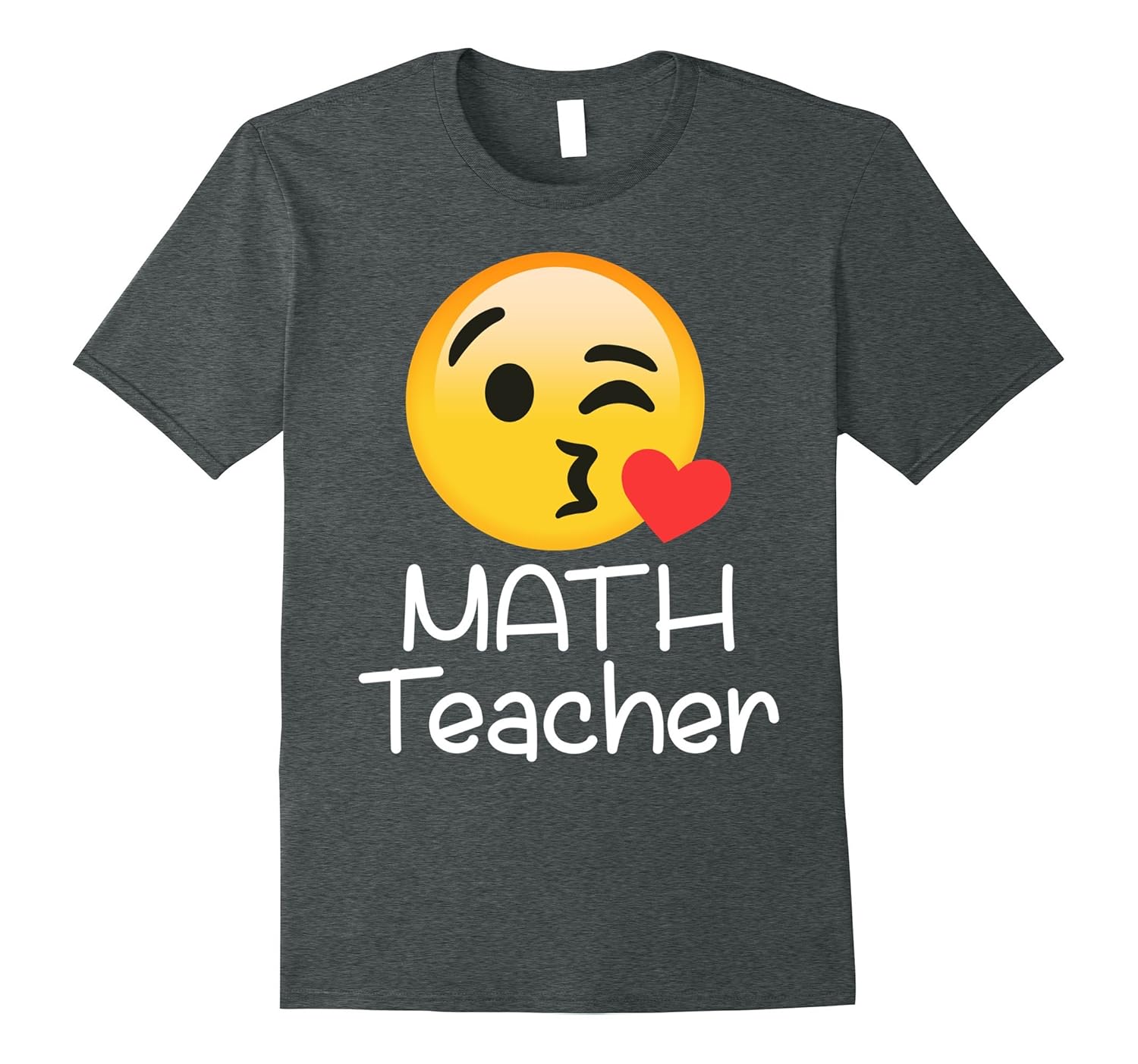 cool emoji hearts love math teacher t shirt for lover-ANZ