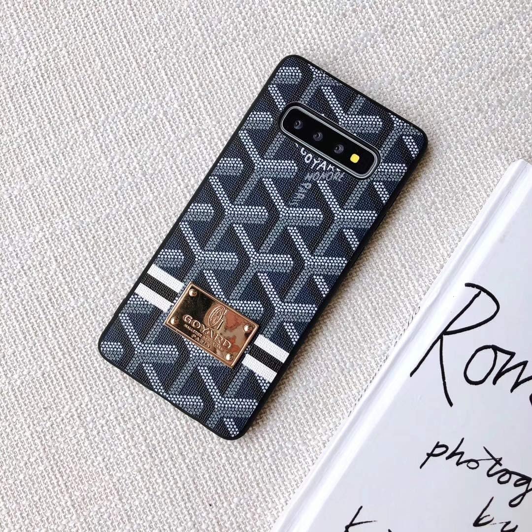 Phone Case for Galaxy S10 Plus, Fashion Luxury Classic Monogram Leather Back Protective Case for Galaxy S10 Plus