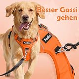 Funfox Dog Harness Medium No Pull Front Clip Reflective Adjustable Vest Orange M view 3