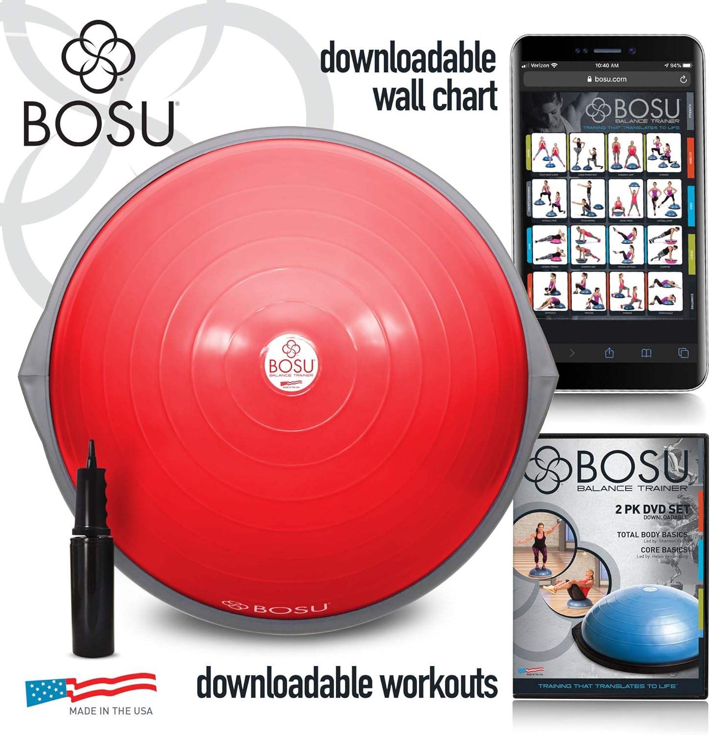 Bosu Balance Trainer, 65cm - Blue : Exercise Equipment : Sports & Outdoors