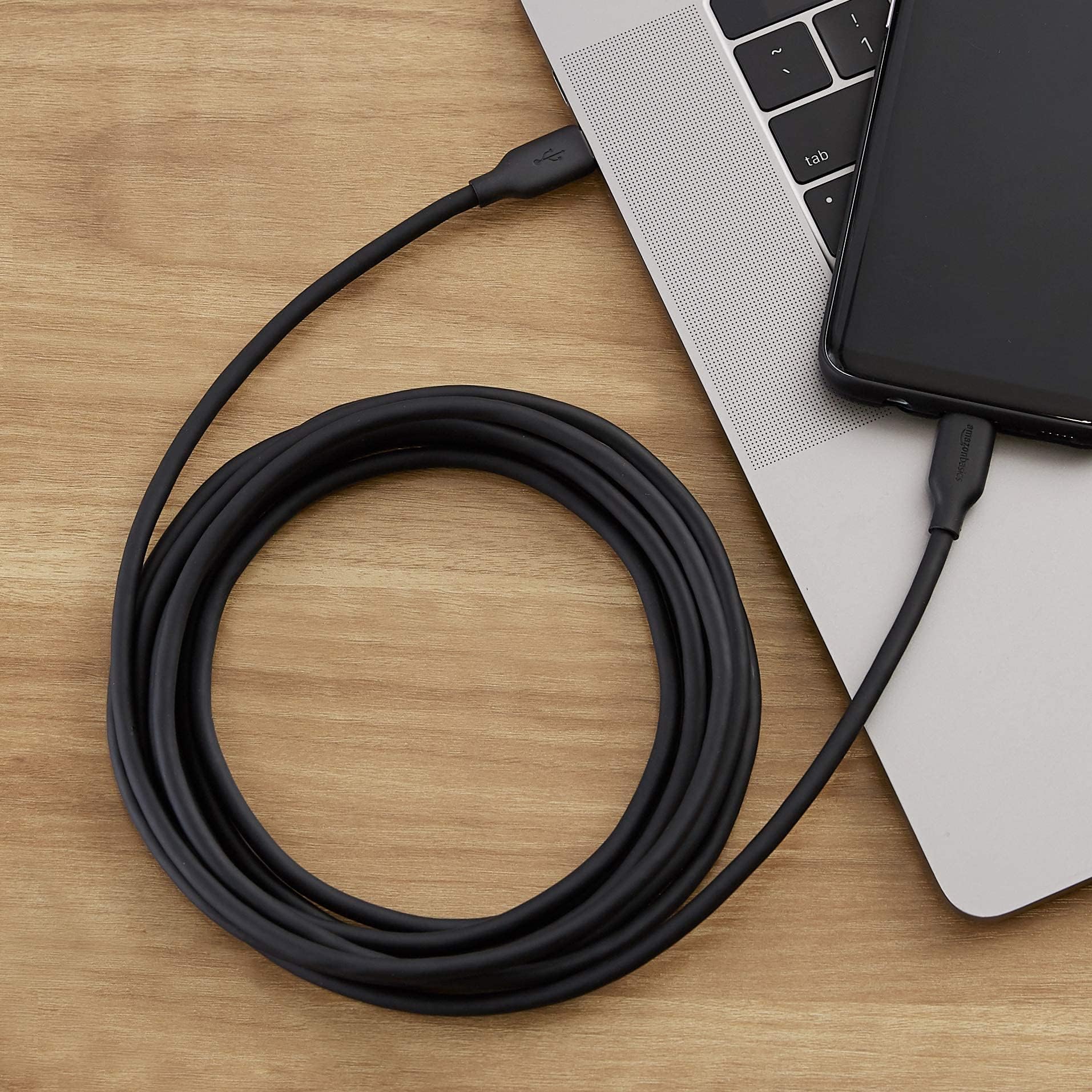 Amazon Basics USB-C to USB-C 2.0 Fast Charger Cable, 480Mbps Speed, USB-IF Certified, for Apple iPhone 16/15, iPad, Samsung Galaxy, Tablets, Laptops, 6 Foot, Black
