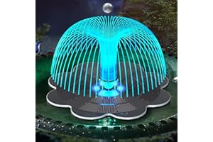GAIZERL Solar Fountain, Upgrade Lucky Flower 3.5W Solar Bird Bath Water Fountain with Lights, and 2000mAh Battery, Solar Powered Hummingbird Fountain Pump with 7 Nozzles, 4 Fixed Pipes for Garden