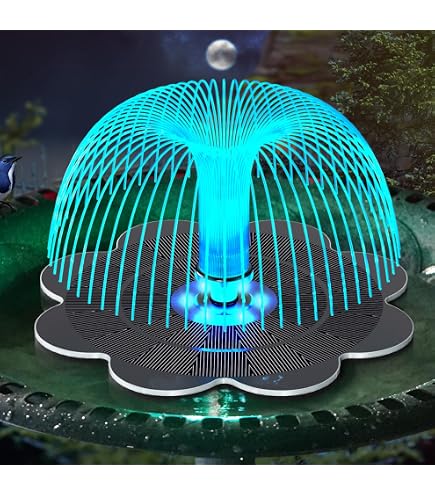 Solar Water Fountain With LED Lights - 3.5W Glass Panel Fountain Pump For Bird Baths, Ponds & Gardens - No Battery Needed