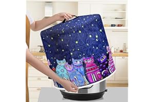 Xoenoiee Starry Night Cats Pattern Pressure Cooker Cover for 6 qt Instant Pot, Kitchen Appliance Dust Cover with Pockets for Rice Cooker Air Fryer Slow Cooker