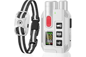 YJWFHPU Dog Shock Collar with Remote – 3300ft Range, Waterproof & Rechargeable, Adjustable Beep, Shock, Vibration & Ultrasonic Modes, Dog Training Collar for Obedience & Behavior Control, White