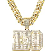 WEBONE Miami Cuban Link Chain for Men,Iced Out Chain -Gold/Silver Bling Diamond Pendant Hip Hop Jewelry